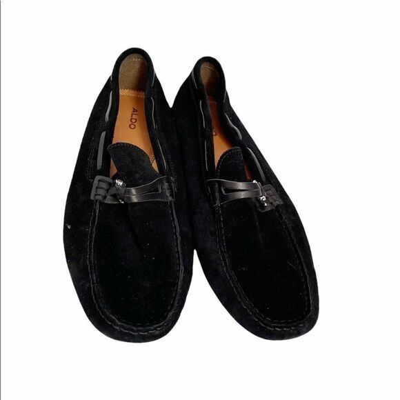 Aldo Black Suede Loafers NWOB Size 9 - Picture 1 of 4